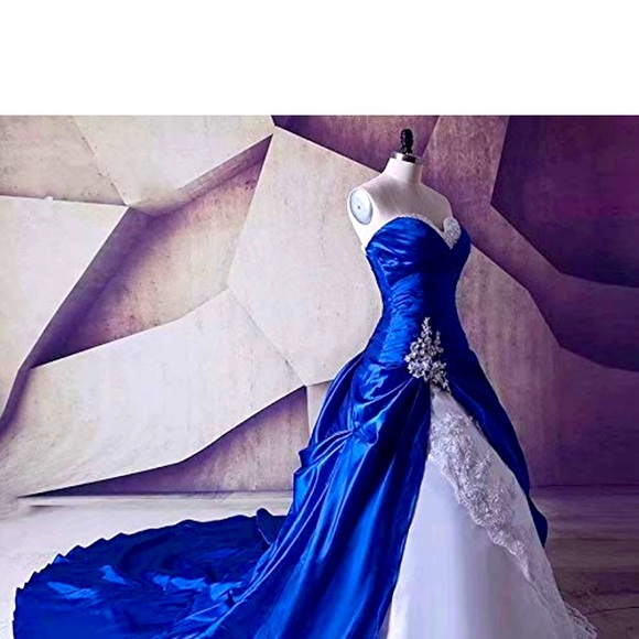 Dresses | Size 8 Formulawedding Dress Royal Blue White Never Worn May Run  Small | Poshmark